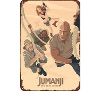 TINSAEGE Targa in metallo con scritta "Jumanji: The Next Level", cartelli decorativi e targhe per la decorazione di casa, bar, club o pareti, 20,3 x 30,5 cm