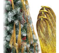 Tinsel Icicles Iridescent Tinsel - Ghirlanda con frange in lamina per decorazioni natalizie per albero di Natale (oro, 10000)