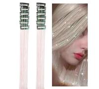 Tinsel Per Capelli Resistente Al Calore 12 Pezzi Clip Per Parrucca | 50 cm Extensioni Per Capelli Lucenti Per Costume Natale Treccia Festa Donne Ragazze Signore Amiche