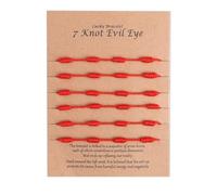 tinshow 6 braccialetti con cordino rosso, 7 nodi di protezione, amuleto regolabile della cabala, amuleto fatto a mano, talismano rosso, per donne, ragazze, ragazzi, buona fortuna, regalo per la festa