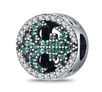TINSLO Bead Charm Ciondolo Argento Sterling 925 con Cubic Zirconia Pendenti per Pandora Braccialetti, Compatibile con Braccialetti e Collane europei