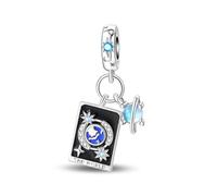 TINSLO Bead Charm Ciondolo Argento Sterling 925 con Cubic Zirconia Pendenti per Pandora Braccialetti, Compatibile con Braccialetti e Collane europei