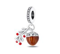 TINSLO Bead Charm Ciondolo Argento Sterling 925 con Cubic Zirconia Pendenti per Pandora Braccialetti, Compatibile con Braccialetti e Collane europei