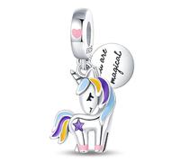 TINSLO Bead Charm Ciondolo Argento Sterling 925 con Cubic Zirconia Pendenti per Pandora Braccialetti, Compatibile con Braccialetti e Collane europei