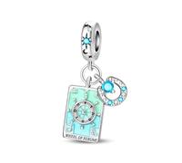 TINSLO Bead Charm Ciondolo Argento Sterling 925 con Cubic Zirconia Pendenti per Pandora Braccialetti, Compatibile con Braccialetti e Collane europei