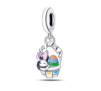 TINSLO Bead Charm Ciondolo Argento Sterling 925 con Cubic Zirconia Pendenti per Pandora Braccialetti, Compatibile con Braccialetti e Collane europei