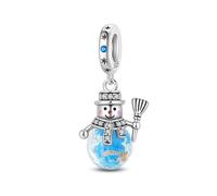 TINSLO Bead Charm Ciondolo Argento Sterling 925 con Cubic Zirconia Pendenti per Pandora Braccialetti, Compatibile con Braccialetti e Collane europei