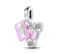 TINSLO Bead Charm Ciondolo Argento Sterling 925 con Cubic Zirconia Pendenti per Pandora Braccialetti, Compatibile con Braccialetti e Collane europei