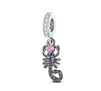 TINSLO Bead Charm Ciondolo Argento Sterling 925 con Cubic Zirconia Pendenti per Pandora Braccialetti, Compatibile con Braccialetti e Collane europei
