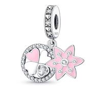 TINSLO Ciondolo Argento Sterling 925 con Cubic Zirconia Pendenti per Pandora Braccialetti, Compatibile con Braccialetti e Collane europei, perfetto Regali per Moglie e Ragazze