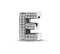 TINSLO Ciondolo Argento Sterling 925 Lettere con Cubic Zirconia Pendenti per Pandora Braccialetti, Compatibile con Braccialetti e Collane europei, perfetto Regali per Moglie e Ragazze KJC165