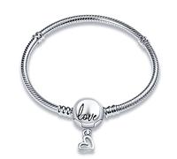 TINSLO Moments-Bracciale Donna Argento 925 Braccialetto Snake Bracciali Gioielli Regalo Natale Compleanno Festa Della Mamma per Moglie Amiche Amica CMB051
