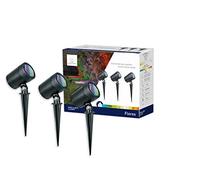 tint Set da 3 faretti da Giardino a LED Flores 13 W, plastica, 13W, Bianco-Colore (tonalità Bianca e Luce Colorata), dimmerabile, Zigbee, Funziona con Alexa, (404041)
