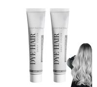 Tinta Capelli Grigio Argento 100ml, Permanente con Olio di Cocco (2pcs) | Colore permanente senza ammoniaca copre i capelli bianchi; olio di cocco per capelli morbidi e lucidi.