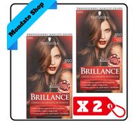 TINTA SCHWARZKOPF BRILLANCE 850 CASTANO ROSSO TINTA COLORE FINO 9 SETTIMANE (X2)