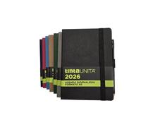 Tinta Unita Agenda bigiornaliera 2026, Formato A6, Copertina Rigida con Elastico, Set con Matita, Disponibile in Diversi Colori