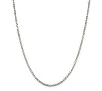 Tinta Unita Argento Sterling Massiccio 2.5mm Rete Tubolare Catena Con/Gancio