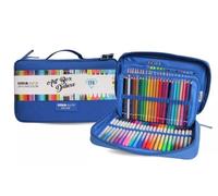 tinta unita Art Box Deluxe SKYLINECOLOR valigetta 174 pz: 24 pastelli acquerellabili - 72 pastelli - 24 brush bipunta - 36 pennarelli - 5 evidenziatori - 4 penne i'm - disponibile Nero o Rosa (Rosa)