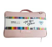 Tinta Unita Art Box Deluxe Valigetta 174 Pezzi con Maniglia e Tracolla in Poliestere Imbottito, 1 Pezzo (Rosa)