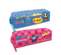 Tinta Unita Astuccio Bauletto Zoo 2025/2026 - 1 Zip Poliestere - 22x6x6 cm - Scuola (Fucsia)