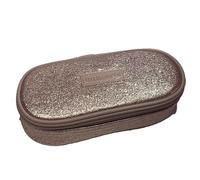 Tinta Unita Astuccio Bustina Glam Rosa e Nero - Forma Ovale 24×10×6 cm - PU Luxury, Design Elegante Scuola (Rosa)