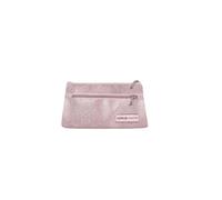 Tinta Unita Astuccio Bustina Glam Rosa e Nero - Forma Triangolare 24×14×3,5 cm - PU Luxury, Design Elegante Scuola o Portatrucchi (Rosa)