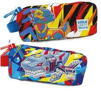 Tinta Unita Astuccio Bustone Square Dino o Shark - Poliestere 22×11.5×10.5 cm - Ampio e Resistente (Blu)