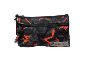Tinta Unita Astuccio Bustone Triangolare Azzurro e Arancione - Forma Triangolare 24×14×3,5 cm - Poliestere, Design Elegante Scuola (Arancio)