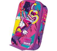 Tinta Unita Astuccio Ovale Jumbo, Motivo Colorato Rosa o Blu (Rosa)