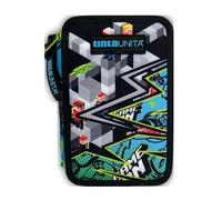 Tinta Unita Astuccio Scuola Game Nero Verde Completo con Colori 3 Zip