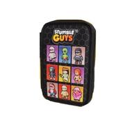 Tinta Unita Astuccio Scuola Stumble Nero 3 Zip Completo 21x13x7 cm + Omaggio Portachiavi