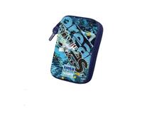 Tinta Unita Astuccio Scuola Young, Fantasia Blu e Viola, Zip Singolo