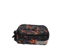 Tinta Unita Bauletto Scolastico Graffiti - Astuccio 2 Zip in Poliestere Resistente, 22x12x9 cm Medie e Superiori (Arancio e Nero)