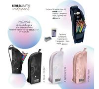 Tinta Unita Borsellino Astuccio EMpire Verticale con 36 Pastelli Iridescent Metal Iris (PINK ROSE) (NERO)
