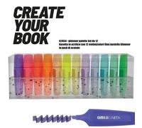 Tinta Unita Evidenziatori glitterati glitter fluo/pastel palette da 12 pezzi con