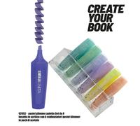 Tinta Unita Evidenziatori glitterati glitter pastel palette da 6 pezzi con base