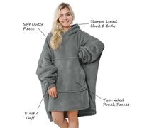 Tinta Unita Grande Coccole Felpa Pile Sherpa Coperta + Tasche & Maniche