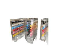 Tinta unita marker set 6 colori con basetta in plexiglass | Pennarelli a base d’acqua effetto vernice | Punta tonda | Lavabili e multisuperficie | Marker artistici per scuola, casa e ufficio