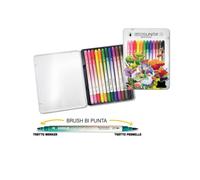 Tinta Unita metal box 2 pennarelli brush bi-punta - edizione Fraffrog, scatola i