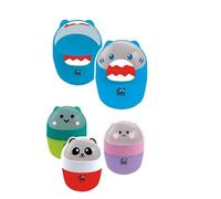 Tinta Unita - Mini Cestino da Scrivania ZOO con Coperchio Basculante - 4 Varianti (Panda, Ranocchio, Unicorno, Squalo) - Plastica Resistente - Facile da Pulire - cm 16×12,5 (Rosa)