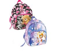 Tinta Unita Mini Zainetto Orsetto Unicorno/Orsetto Cupido - Poliestere 22×10×8 cm - Rosa/Nero o Celeste/Rosa (Rosa e Celeste)