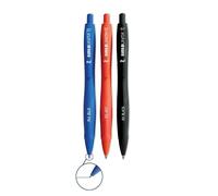 TINTA UNITA Penna a Scatto con inchiostro a Gel, I'm colori Blu Rossa e Nera, punta sottile da 0.7mm (Set 3 penne)