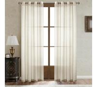 Tinta Unita Pura Vedova Curtais 2 Paels Vedova Voile Paels Semi Trasparente Elegat Vedova Tende Gommino Top per Cucina Camera da Letto Childre Livig Camera Cortile, Beige 1, 183 x 259 cm