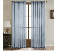 Tinta Unita Pura Vedova Curtais 2 Paels Vedova Voile Paels Semi Trasparente Elegat Vedova Tende Gommino Top per Cucina Camera da Letto Childre Livig Camera Cortile, Blue, 107 x 244 cm