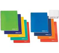 Tinta Unita Quaderno con spirale A4 80f Quadretti 5mm copertina plastificata spiralato Confezione da 3 quaderni