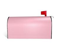 Tinta unita rosa Si tratta di una copertura per cassetta postale in tessuto impermeabile con una stampa su un lato e un'apertura curva su un lato.