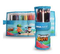 TINTA UNITA Rotolo astuccio completo di 24 Pastelli + 1 Matita Hb STUMBLE GUYS AZZURRO