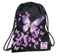 tinta unita Sacca Glitter Unicorno e Farfalle Nero 30x40x18 cm 25L