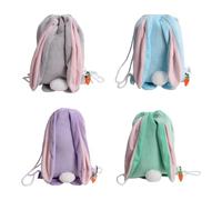 Sacca per Bambini Tinta Unita Kids Bunny con coda e zampette + carota 3D