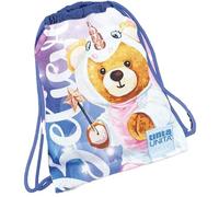 Tinta Unita Sakky Sacca Bag Corda - Poliestere 40×32 cm - Leggera e Versatile per Scuola e Sport Unicorni e Orsetto (Celeste e Rosa Unicorno)